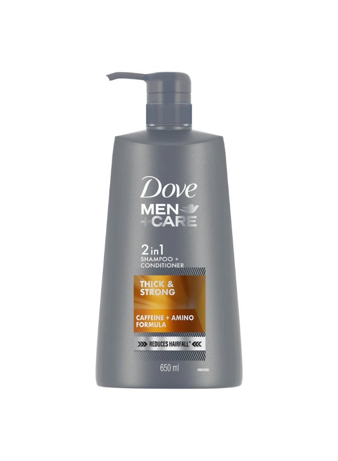 Dove Men+Care Thick & Strong 2in1 Shampoo+Conditioner, 650 ml - Image 1